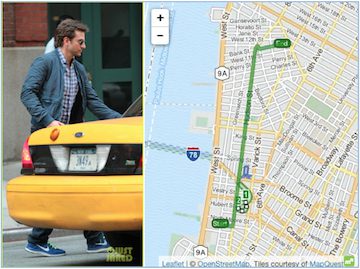 Bradley Cooper taxi map tracking