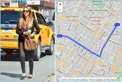 Jessica Alba taxi map tracking