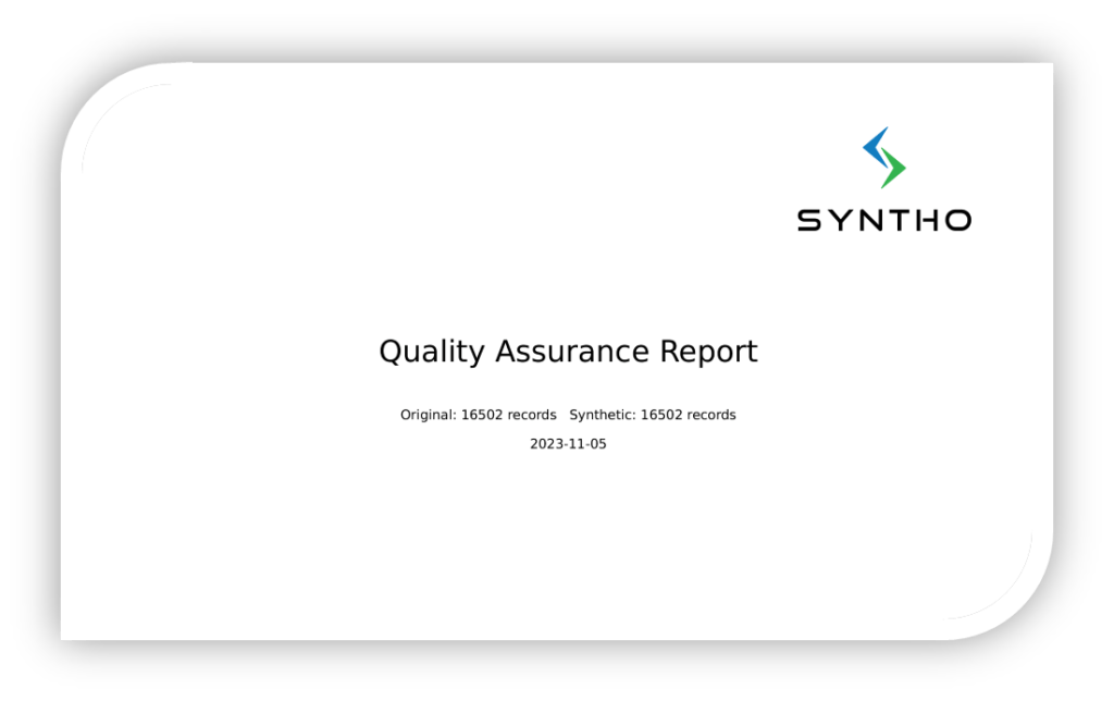 Syntho’s quality assurance report