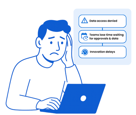 Person struggling with data access